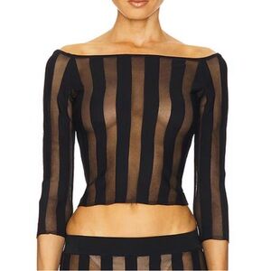 Elegant Off-Shoulder Striped Top